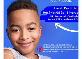 Prefeitura de Barra de São Francisco estará vacinando crianças e adolescentes nesta sexta-feira 14 de fevereiro