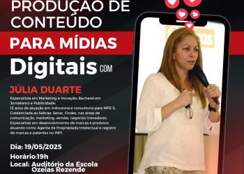 Palestra de produção de conteúdo para mídias digitais