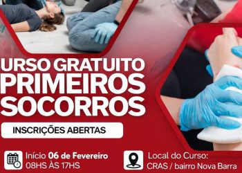 Curso gratuito de Primeiros Socorros em Barra de São Francisco