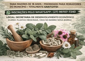 Capacitação gratuita sobre preparo e uso de plantas medicinais ofertado pela prefeitura e Senar