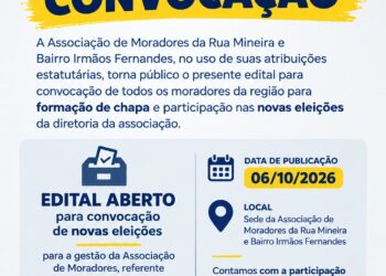 Moradores da Rua Mineira e Irmãos Fernandes são convocados para novas eleições da associação